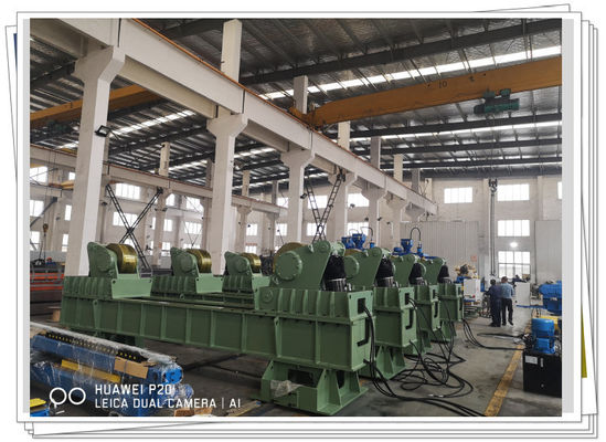 Mermi Tankı Montaj Makaralı Yatak 400t Sabit Hidrolik Fit Up Rotator Gemi Yetiştirme Hattı